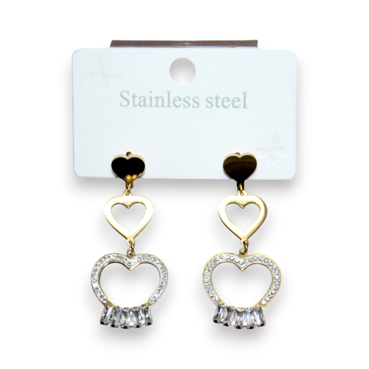 Triple Heart Earring - Gold (1 Dzn)