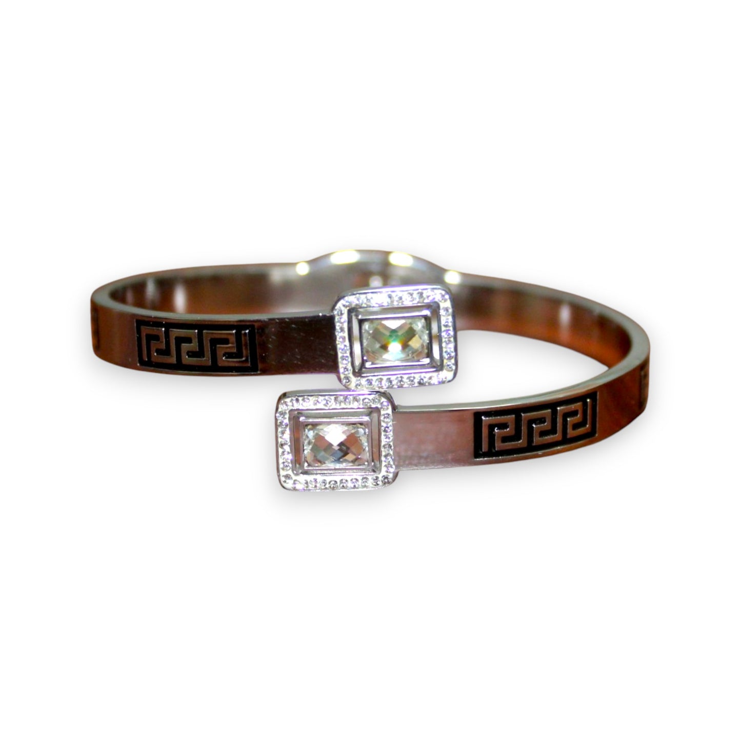 Twin Crystal Bangle - Silver (1 Dzn)