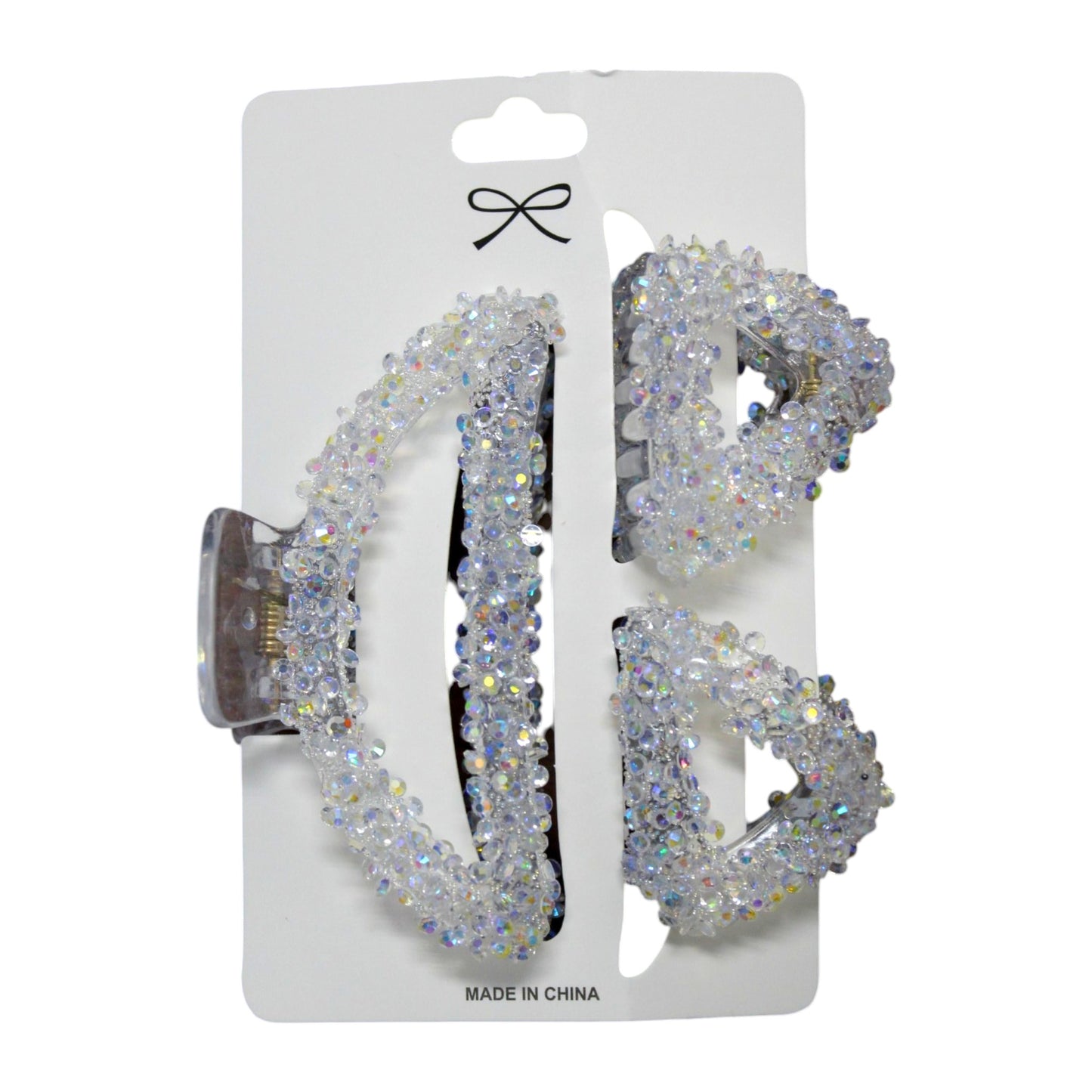 Sparkly Hair Clip Set - White (1 Dzn)
