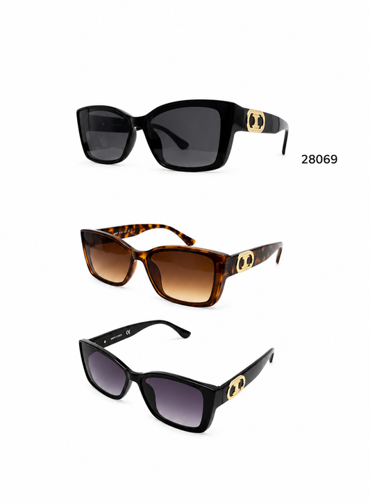 28069 GOLD EDGE RECTANGLE SUNGLASSES- $30/DZ