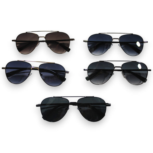 Thin Aviator Sunglass Set - 2542
