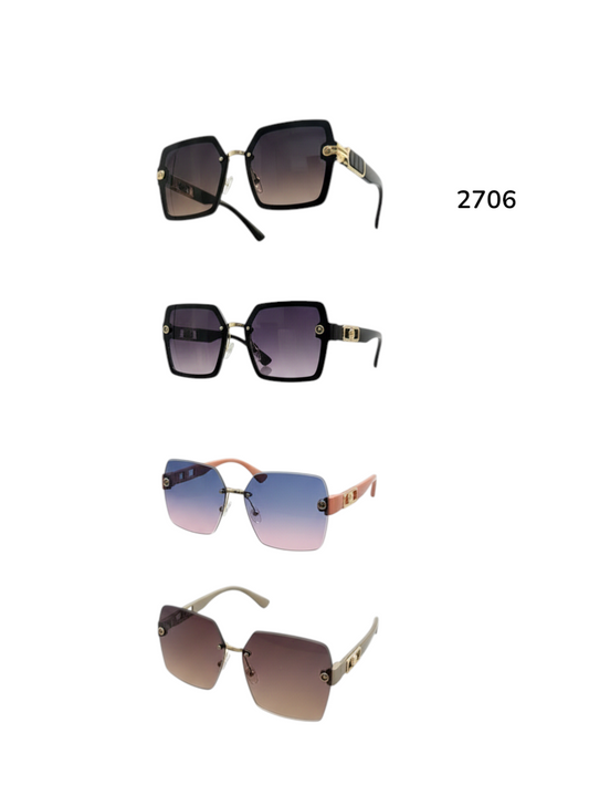 2706 BIG SQUARE FADE SUNGLASSES- $30/DZN