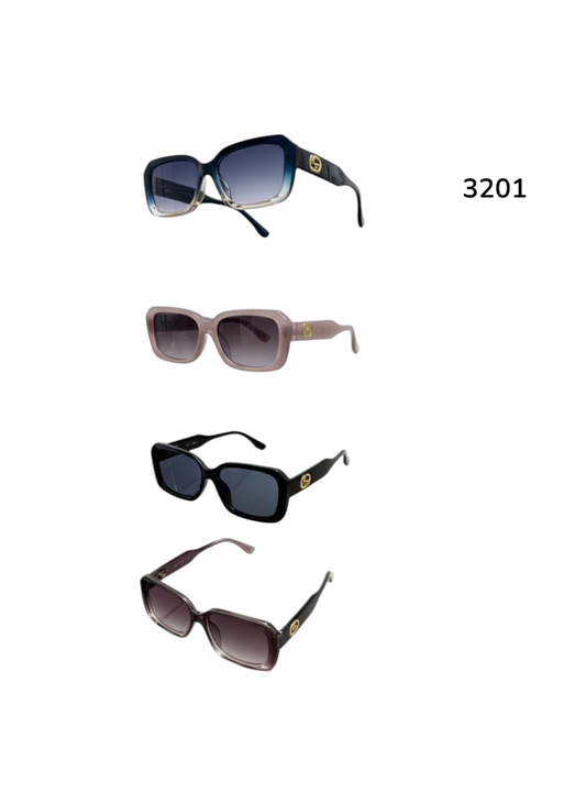 3201 DOUBLE G RECTANGULAR SUNGLASSES- $30/DZN