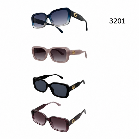 3201 DOUBLE G RECTANGULAR SUNGLASSES- $30/DZN