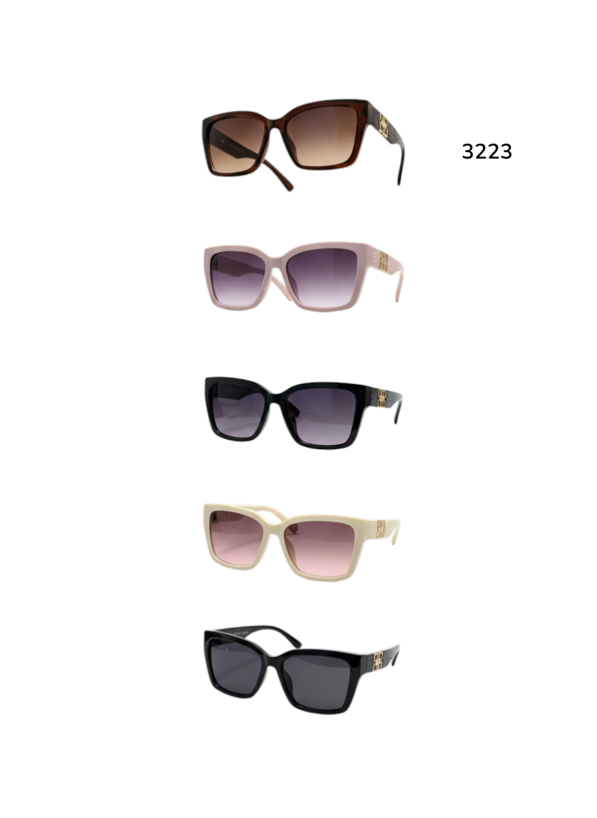 3223 GOLD PATTERN CAT EYE SUNGLASSES - $30/DZN