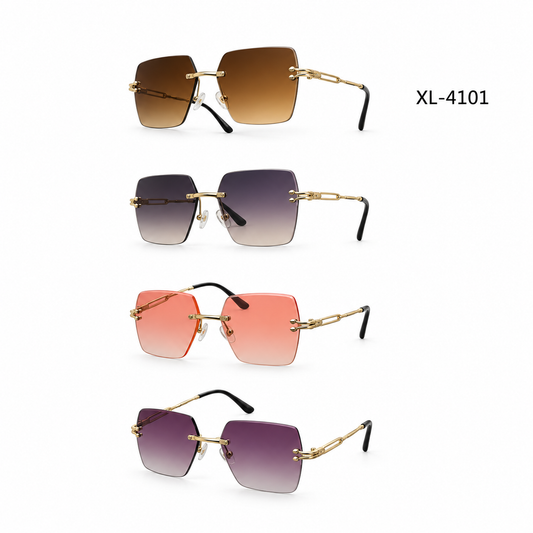 XL-4104 RIMLESS GEOMETRIC SUNGLASSES- $30/DZN