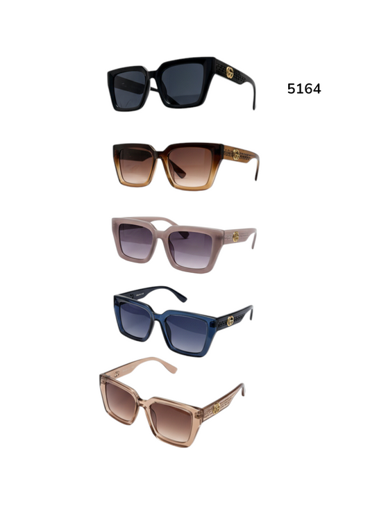 5164 GLOSSY SQUARE TINT SUNGLASSES - $30/DZN