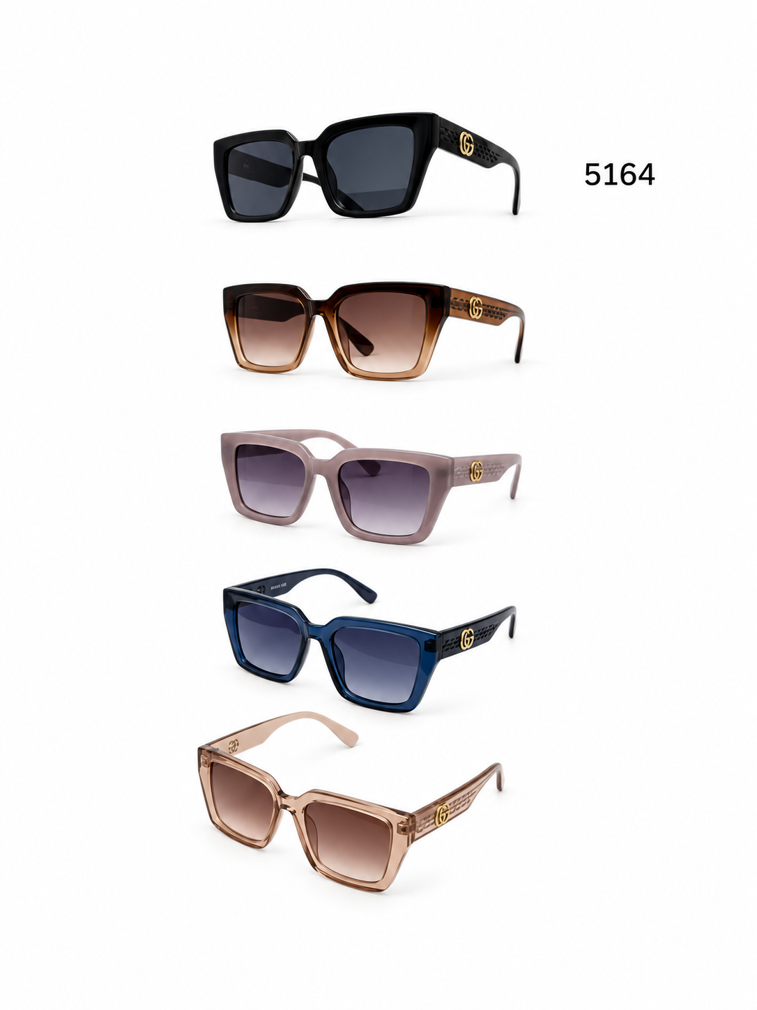 5164 GLOSSY SQUARE TINT SUNGLASSES - $30/DZN
