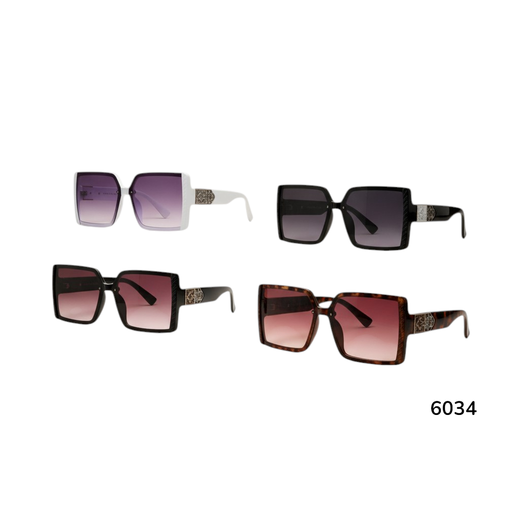 6034 Bold Mesh Square Sunglasses- 1 Dzn