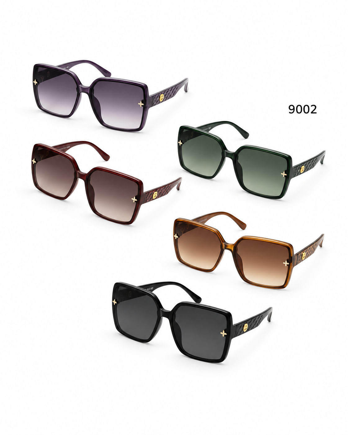 9002 BOLD FRAME SQUARE SUNGLASSES - $30/DZN