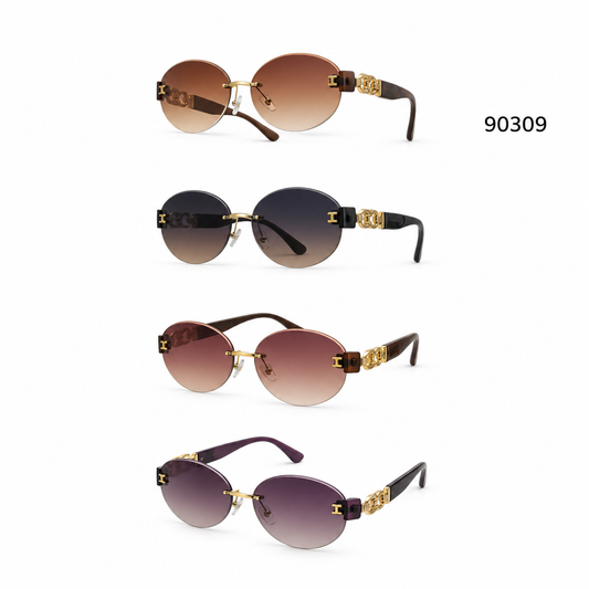 90309 RIMLESS OVAL SUNGLASSES - $30/DZN