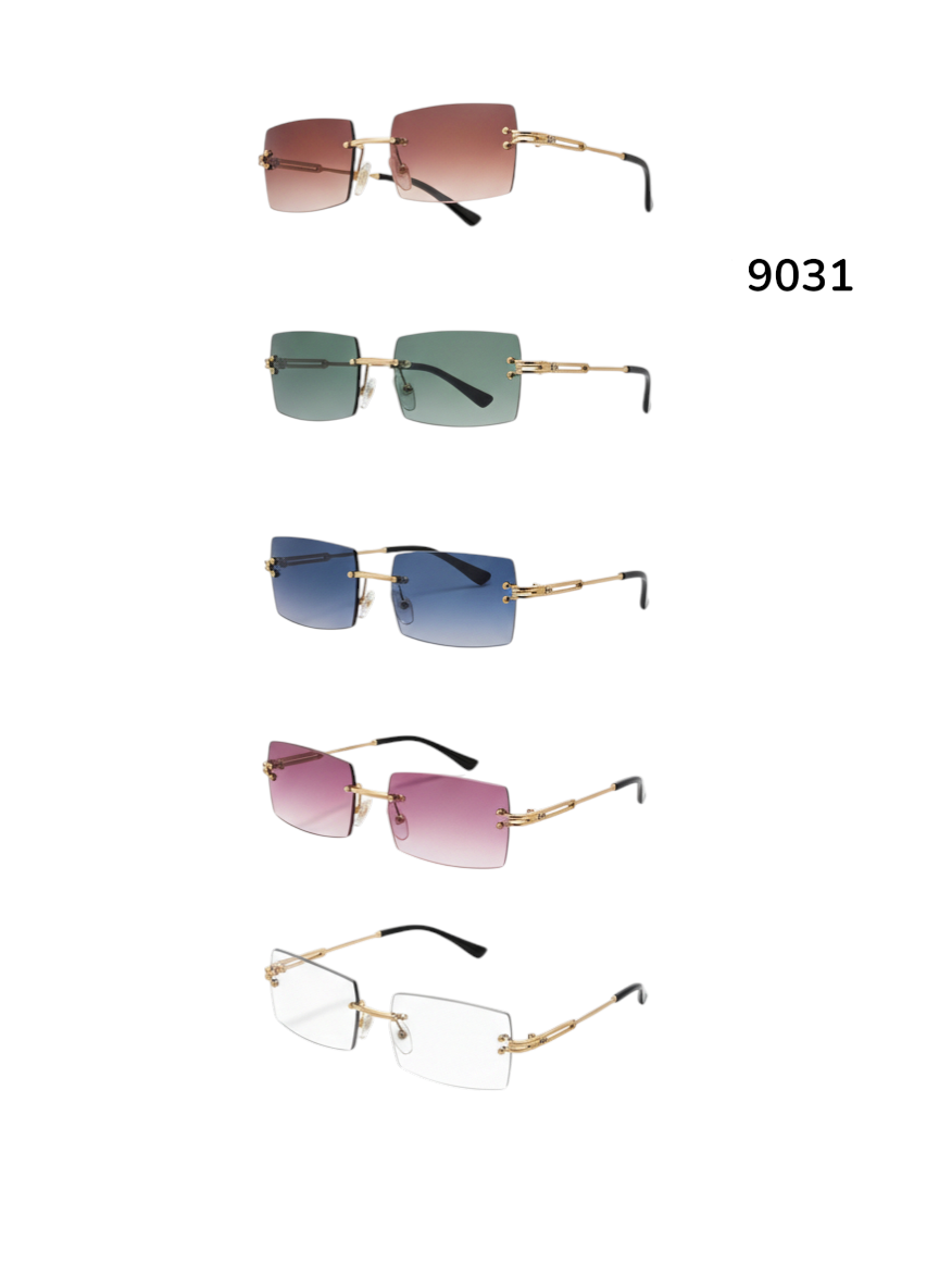 9031 Rimless Rectangle Sunglasses - $30/DZN