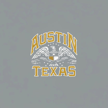 Austin Texas Eagle T-Shirt - Gray