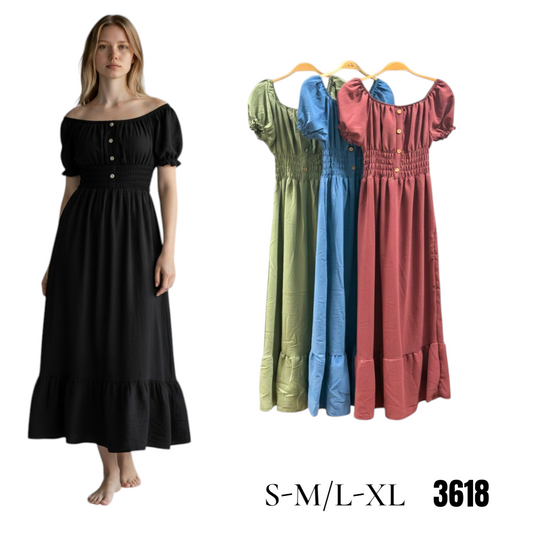 Button Long Dress (12 S-M / 12 L-XL) 24 PCS