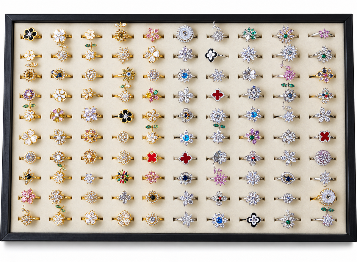 Spinning Sparkly Rings- 100 pcs