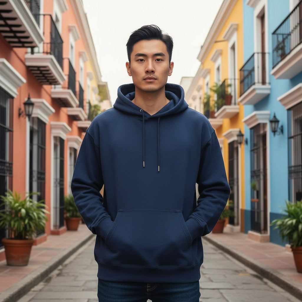 Navy Blue Unisex Fleece Hoodie