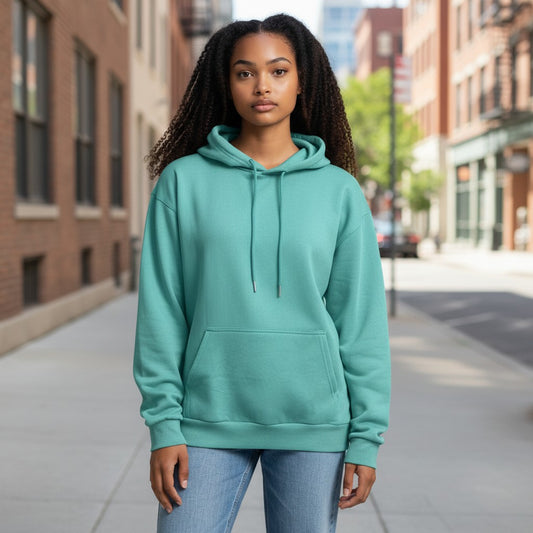 Bluish Green Unisex Fleece Hoodie