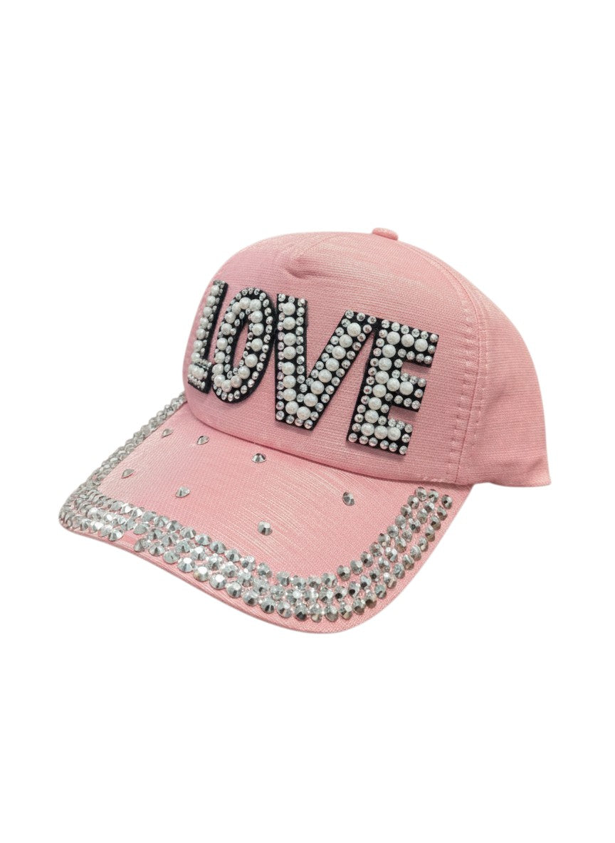 SPARKLY WHITE LOVE CAPS- $42/DZN