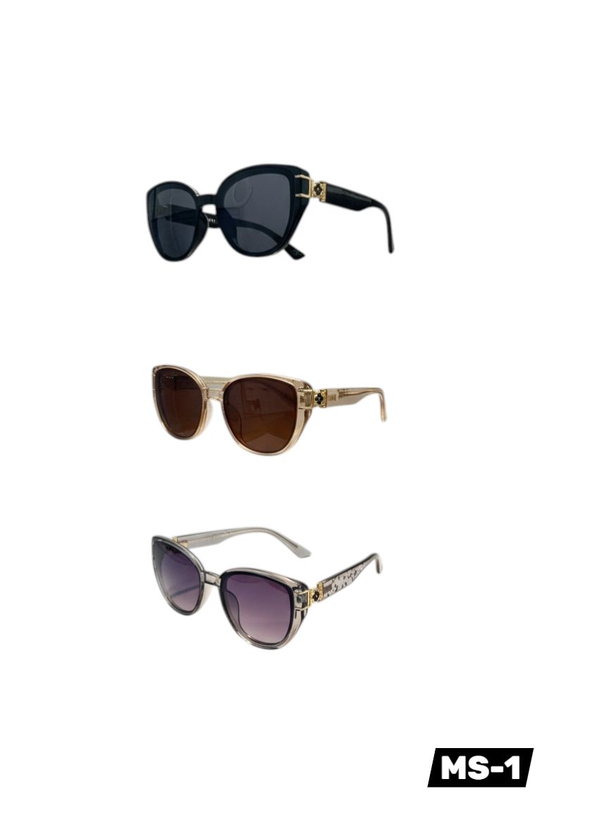 MS-1 GEOMETRIC TEMPLE CATEYE SUNGLASSES- $30/DZN