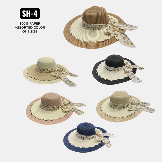 SH-4 FLORAL SCARF SUNHAT- $36/DZN