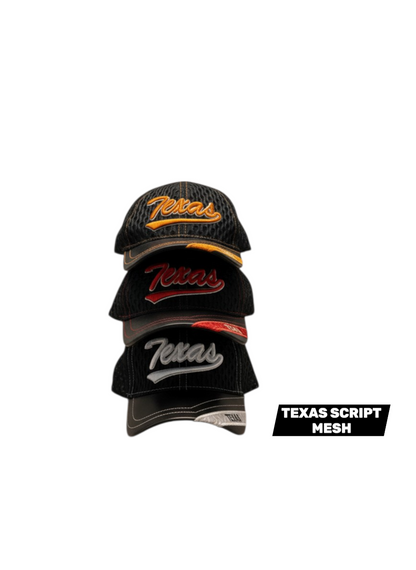 TEXAS SCRIPT MESH CAPS- $42/DZN