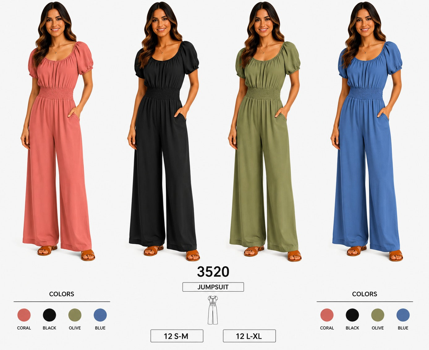Smocked Waist Jumpsuit