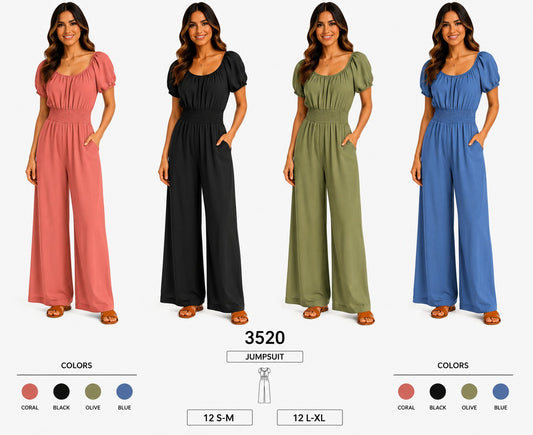 Smocked Waist Jumpsuit