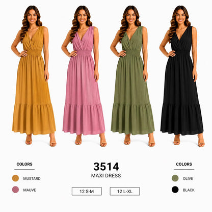 Maxi Dress (12 S-M / 12 L-XL) 24 PCS 3514