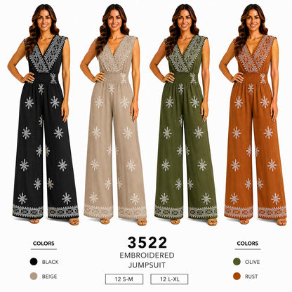 Embroidered Jumpsuit (12 S-M / 12 L-XL) 24 PCS 3522