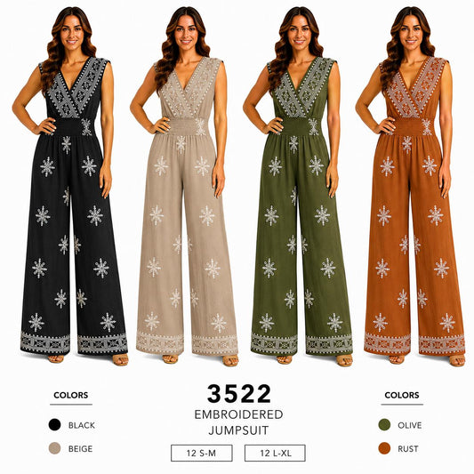Embroidered Jumpsuit (12 S-M / 12 L-XL) 24 PCS