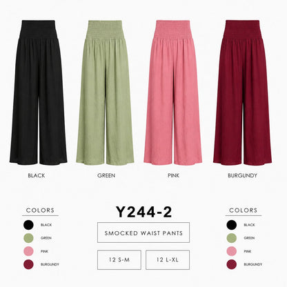 Smocked Waist Pants (12 S-M / 12 L-XL) 24 PCS Y244-2