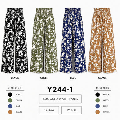 Smocked Waist Pants (12 S-M / 12 L-XL) 24 PCS Y244-1