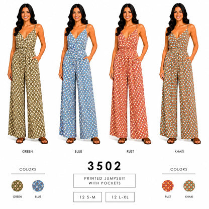 Printed Jumpsuit With Pockets