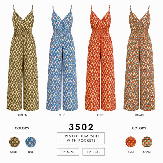 Printed Jumpsuit With Pockets 3502