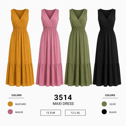 Maxi Dress (12 S-M / 12 L-XL) 24 PCS 3514