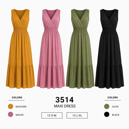 Maxi Dress (12 S-M / 12 L-XL) 24 PCS