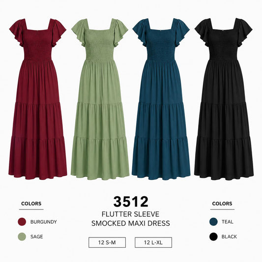 Cute Long Dress (12 S-M / 12 L/XL) 24 PCS