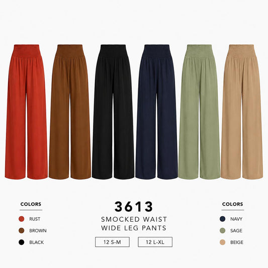 Smocked Waist Pants (12 S-M / 12 L-XL) 24 PCS
