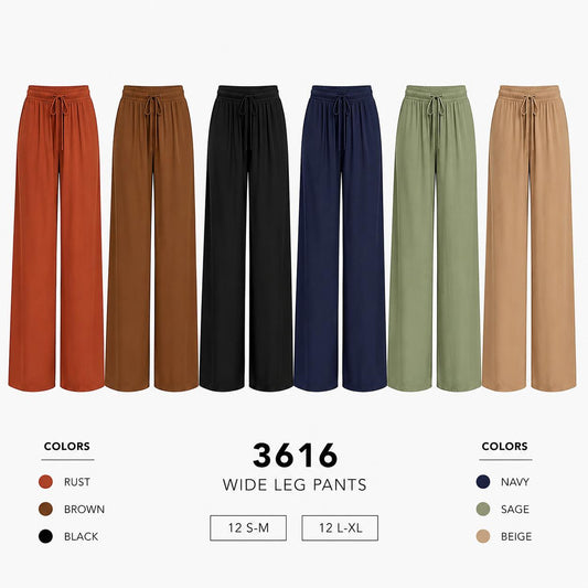 Wide Leg Pants (12 S-M / 12 L-XL) 24 PCS