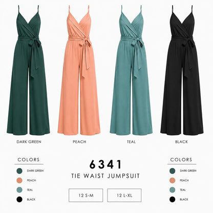 Tie Waist Jumpsuit (12 S-M / 12 L-XL) 24 PCS 6341