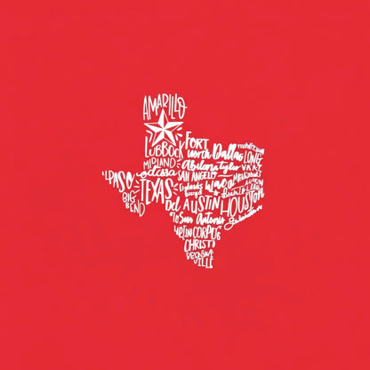 Texas Cities T-Shirt - Red