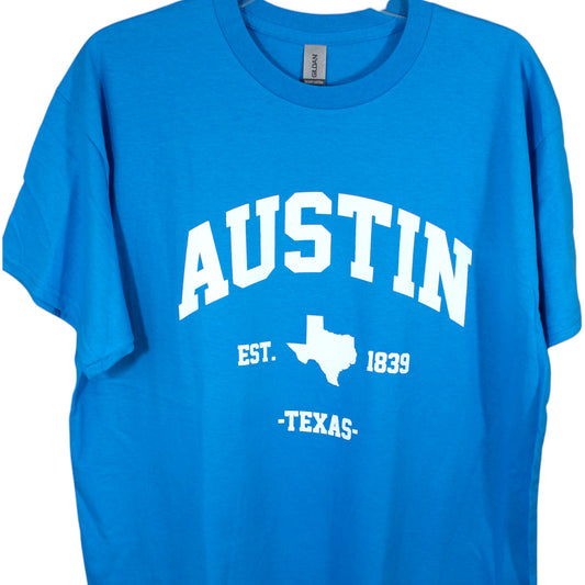 Austin Texas EST.1839 T-Shirt - Blue