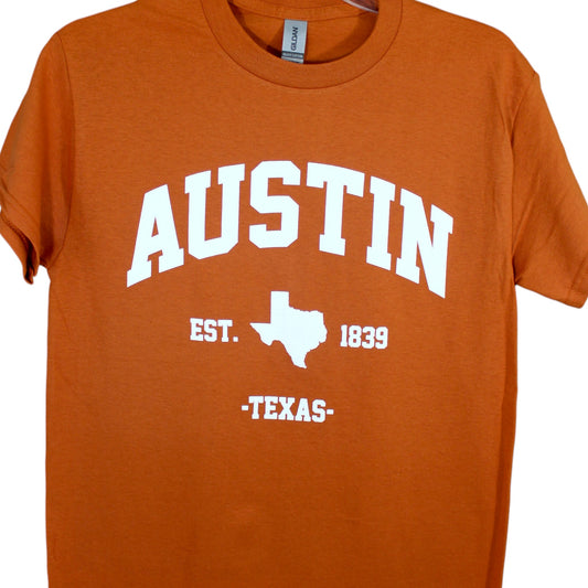 Austin Texas EST.1839 T-Shirt - Orange