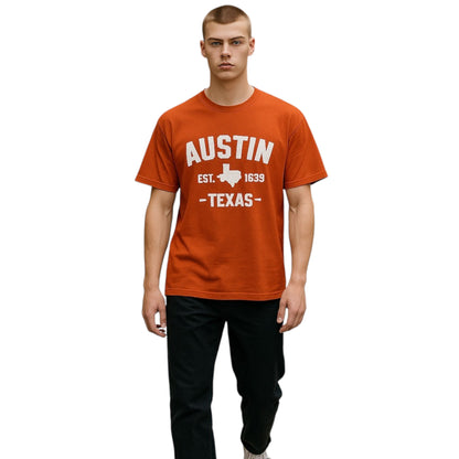 Austin Texas EST.1839 T-Shirt - Orange