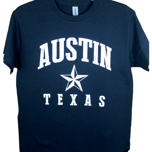 Austin Texas Star T-Shirt - Black