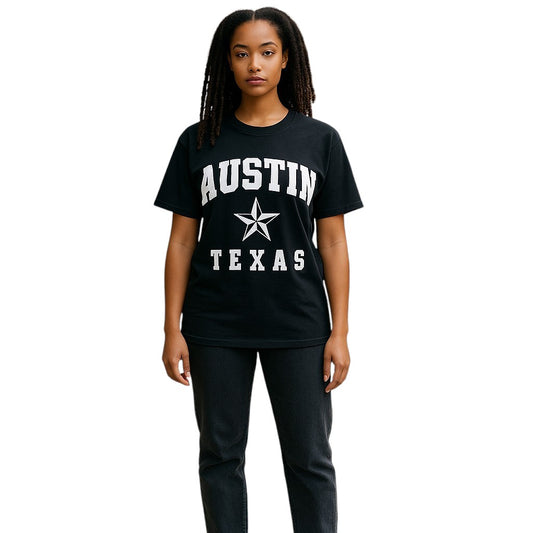 Austin Texas Star T-Shirt - Black