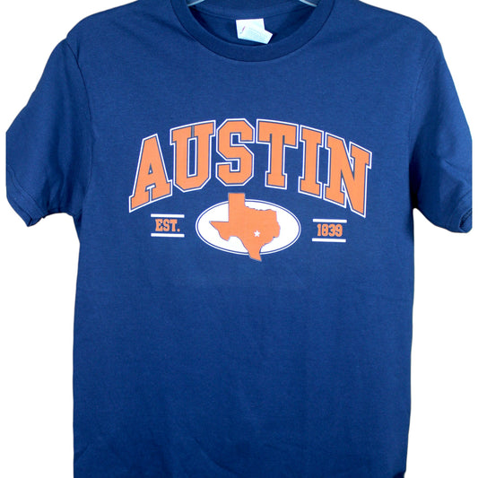 Austin EST.1839 State T-Shirt - Navy