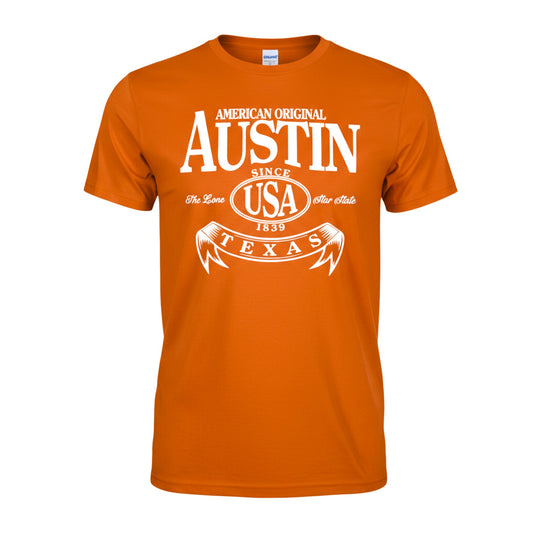 Austin 'Lone Star State' T-Shirt - Orange