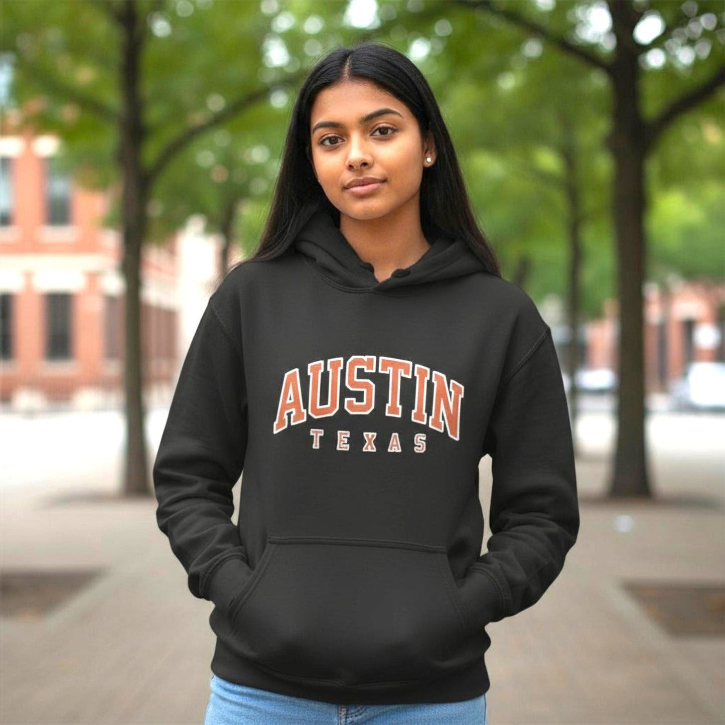 Austin Texas Hoodie-Black