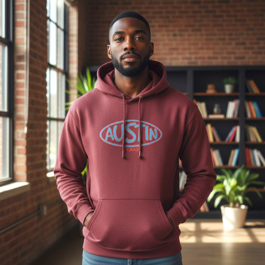 Austin Texas Hoodie - Maroon